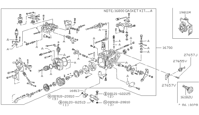 1980 Nissan Datsun 810 ACUTUATOR Diagram for 27656-V0700