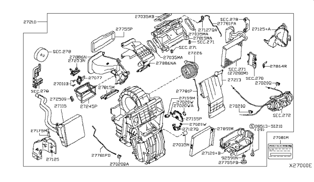 2007 Nissan Versa Clip Diagram for 27137-AX000