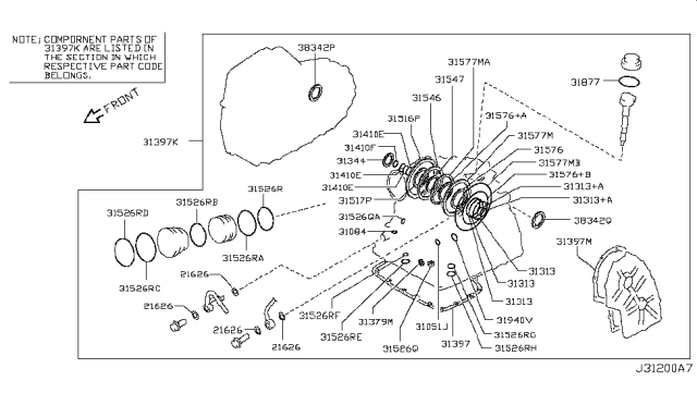 2007 Nissan Versa Gasket & Seal Kit (Automatic) Diagram