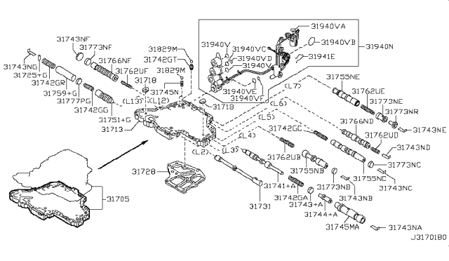 2010 Nissan Versa Valve-Spool Diagram for 31772-3AX01