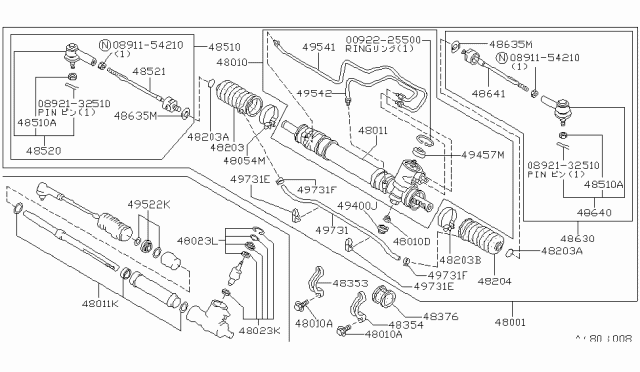 1983 Nissan Stanza Housing-Steering Diagram for 48011-D1201