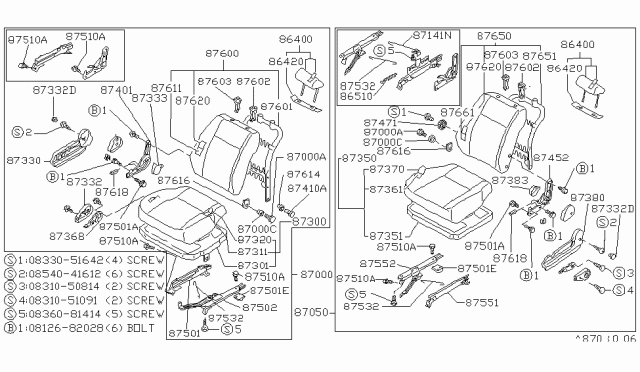 1983 Nissan Stanza Front Seat Diagram 2