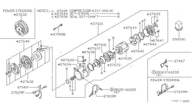 1984 Nissan Stanza Compressor Clutch Diagram for 92660-D0190