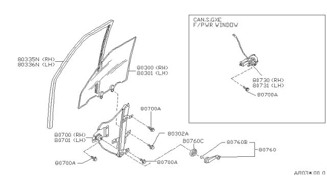 1988 Nissan Sentra Glass Run Rubber-Front Door LH Diagram for 80331-50A10