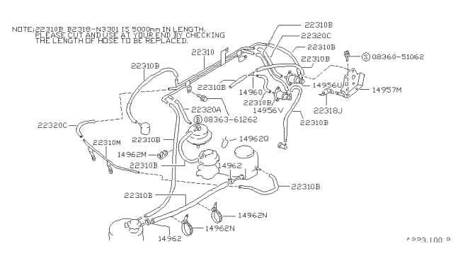 1988 Nissan Sentra Engine Control Vacuum Piping Diagram 2