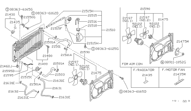 1989 Nissan Sentra Switch-Thermometer Diagram for 21595-63A01