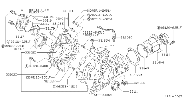 1989 Nissan Sentra Plug-Drain Diagram for 32104-06R01