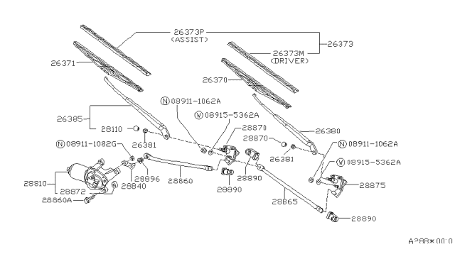 1987 Nissan Sentra Link-CONNECTNG 2 Diagram for 28842-50A00