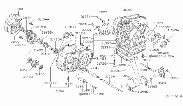 1987 Nissan Sentra Shaft Assembly Diagram for 31920-01X12