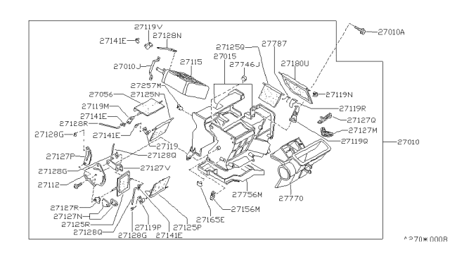 1987 Nissan Sentra Heater & Blower Unit Diagram 2