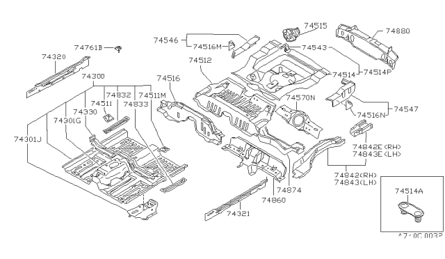 1987 Nissan Sentra Member-Fuel Tank Mounting Diagram for 75650-50A00
