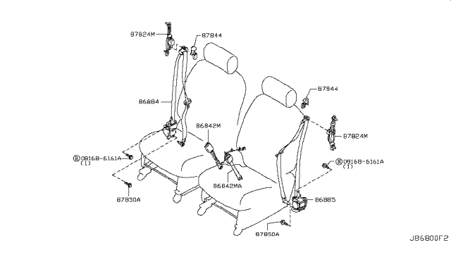 2012 Nissan Cube Front Seat Belt Diagram