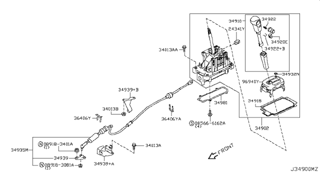 2009 Nissan Cube Auto Transmission Control Device Diagram 1