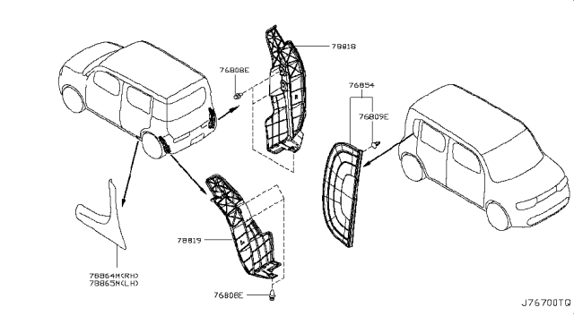 2014 Nissan Cube Body Side Fitting Diagram 1