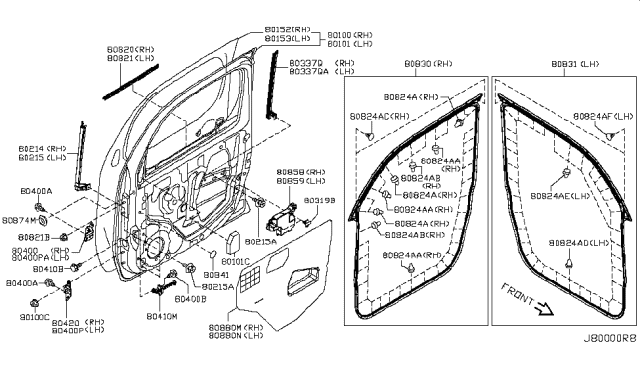 2014 Nissan Cube MOULDING Assembly - Front Door Outside, LH Diagram for 80821-1FA0A