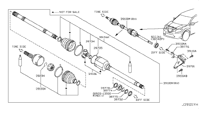 2018 Nissan Rogue Repair Kit - Dust Boot, Inner Diagram for C9741-4BA0A