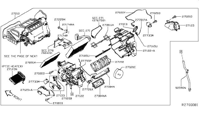 2016 Nissan Leaf Harness-Sub,Blower Unit Diagram for 27206-3NF2A