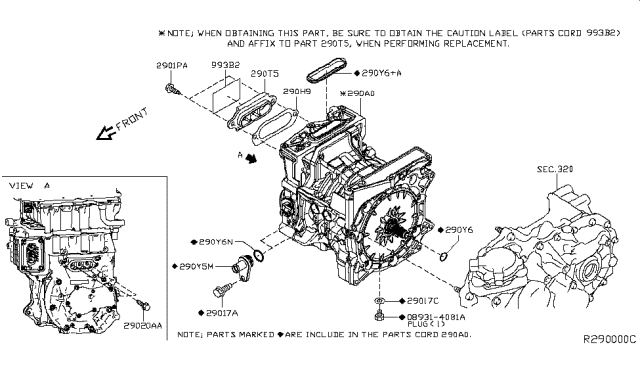 2014 Nissan Leaf Cover-Terminal Diagram for 290T5-3NF0A