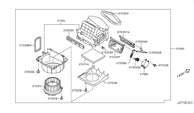 2016 Nissan 370Z Heater & Blower Unit Diagram 1