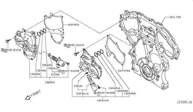2015 Nissan 370Z Gasket-Solenoid Diagram for 23797-9N00B