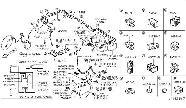 2019 Nissan 370Z Brake Piping & Control Diagram 1