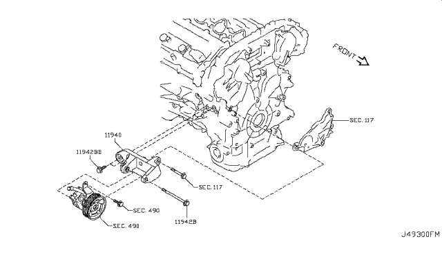 2009 Nissan 370Z Power Steering Pump Mounting Diagram 2