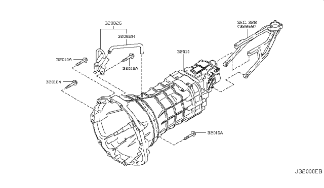2013 Nissan 370Z Manual Transmission, Transaxle & Fitting Diagram 2