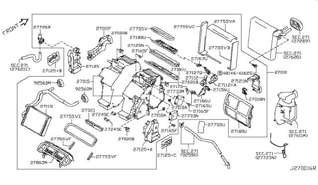 2010 Nissan 370Z Air Mix Actuator Assembly Diagram for 27732-8J100