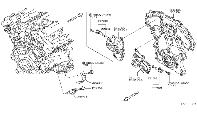2018 Nissan 370Z Distributor & Ignition Timing Sensor Diagram