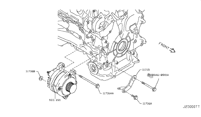 2012 Nissan 370Z Alternator Fitting Diagram
