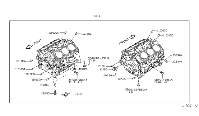 2019 Nissan 370Z Cylinder Block & Oil Pan Diagram 2