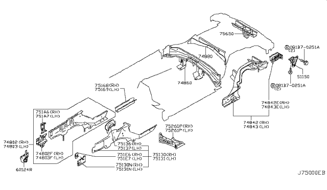 2013 Nissan 370Z Member & Fitting Diagram