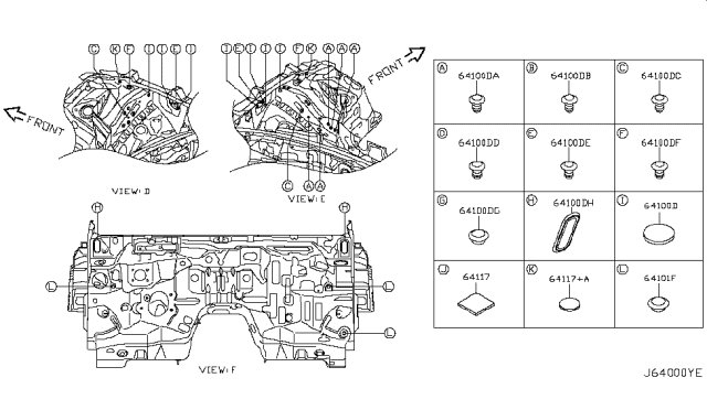 2010 Nissan 370Z Hood Ledge & Fitting Diagram 3