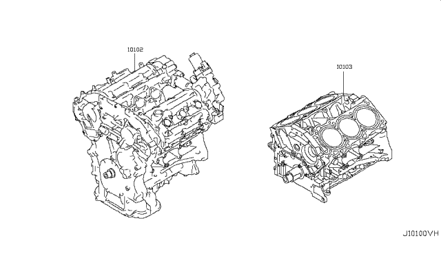 2017 Nissan 370Z Bare & Short Engine Diagram
