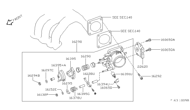 1997 Nissan Quest Washer Diagram for 16152-73C10