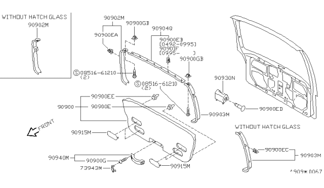 1996 Nissan Quest Back Door Trimming Diagram