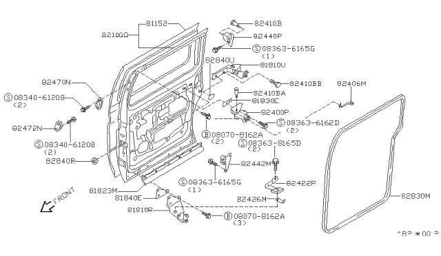 1994 Nissan Quest Cover-Hole Diagram for 82841-0B000