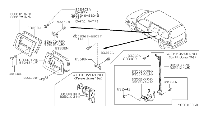 1994 Nissan Quest Side Window Diagram