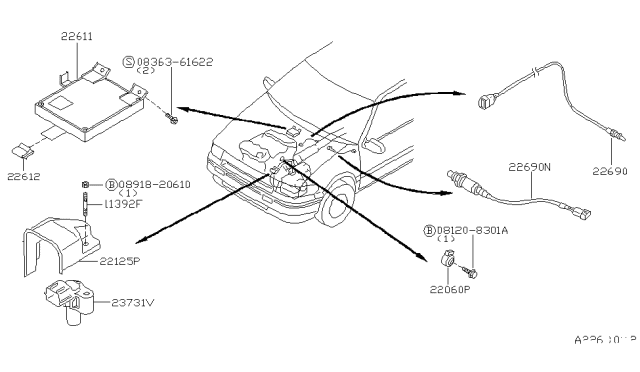 1996 Nissan Quest Computer Module Ecm Ecu Diagram for 23710-0B721