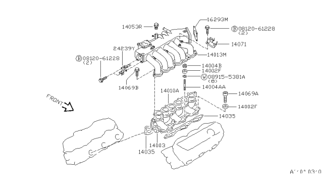 1997 Nissan Quest Manifold-Intake Diagram for 14003-1B000
