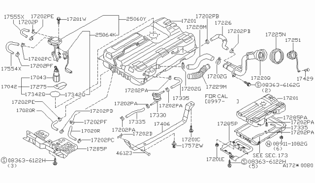 1998 Nissan Quest Fuel Tank Assembly Diagram for 17202-6B702