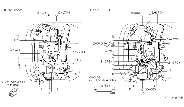 1998 Nissan Quest Cable Assy-Battery To Starter Motor Diagram for 24110-1B000