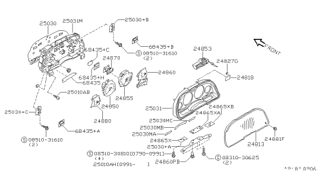 1994 Nissan 300ZX Instrument Meter & Gauge Diagram 2
