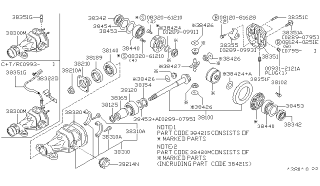 1991 Nissan 300ZX Cover-Rear Diagram for 38351-43M15