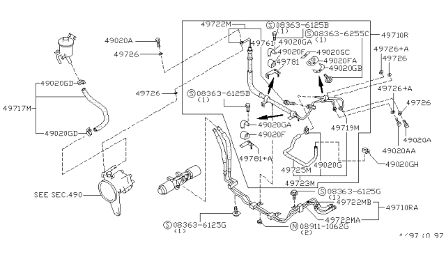 1990 Nissan 300ZX Power Steering Piping Diagram 4