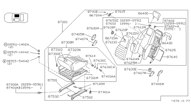 1990 Nissan 300ZX Front Seat Diagram 4