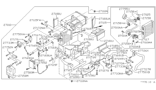 1992 Nissan 300ZX Core Assembly-Heater Diagram for B7140-30P00