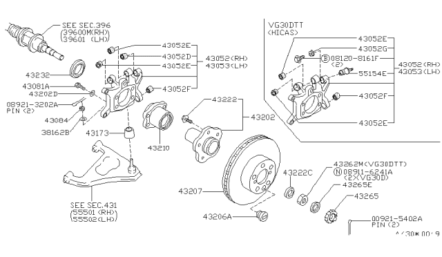 1990 Nissan 300ZX Bearing-Rear (Axel Inner) Diagram for 43210-35F06