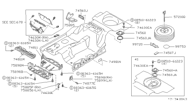 1993 Nissan 300ZX Floor Fitting Diagram 1