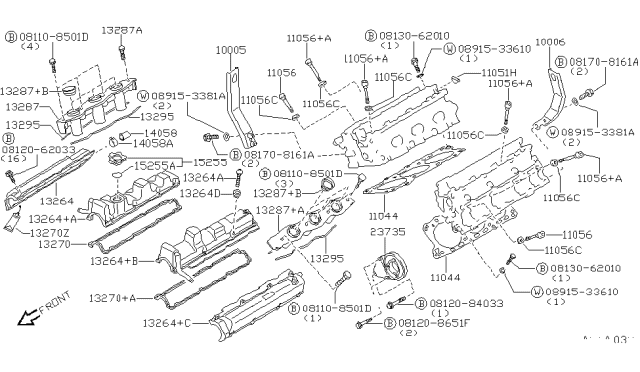 1992 Nissan 300ZX Gasket-Cylinder Head Diagram for 11044-45V11